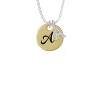 Large Gold Tone Disc Letter - A - 3/4'' Crystal Initial - Sophia Necklace