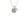 Small Raphael Angel on Disc Crystal Initial - Sophia Necklace
