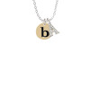 Gold Tone Disc 1/2'' Initial - b - Crystal Initial - Sophia Necklace