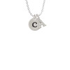 Disc 1/2'' Initial - c - Crystal Initial - Sophia Necklace
