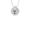 Large Script Letter - E - 3/4'' Disc - Crystal Initial - Sophia Necklace