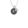 Antiqued Round Seal - Initial - E - Crystal Initial - Sophia Necklace