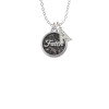 Antiqued Round Seal - Faith Crystal Initial - Sophia Necklace