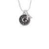 Antiqued Round Seal - Initial - G - Crystal Initial - Sophia Necklace