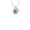 Capital Letter - H - Pebble Disc - Crystal Initial - Sophia Necklace