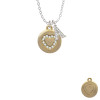 Gold Tone Disc with Crystal Heart Crystal Initial - Sophia Necklace
