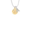 Gold Tone I Love You Disc Crystal Initial - Sophia Necklace