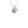 Capital Letter - L - Pebble Disc - Crystal Initial - Sophia Necklace