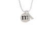 Disc 1/2'' Initial - m - Crystal Initial - Sophia Necklace