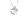 Om in Circle with Clear Crystal Crystal Initial - Sophia Necklace