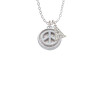 Peace Sign - Round Seal Crystal Initial - Sophia Necklace