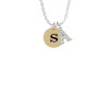 Gold Tone Disc 1/2'' Initial - s - Crystal Initial - Sophia Necklace