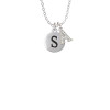 Capital Letter - S - Pebble Disc - Crystal Initial - Sophia Necklace