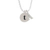 Disc 1/2'' Initial - t - Crystal Initial - Sophia Necklace