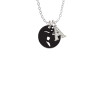 Acrylic Small Black Disc Volleyball Player Crystal Initial - Sophia Necklace