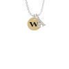Gold Tone Disc 1/2'' Initial - w - Crystal Initial - Sophia Necklace