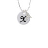 Large Script Letter - X - 3/4'' Disc - Crystal Initial - Sophia Necklace
