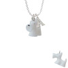 Resin White Scottie Dog Crystal Initial - Sophia Necklace
