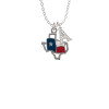 Texas Outline with Flag Crystal Initial - Sophia Necklace