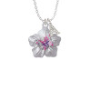 Pink & Purple Butterfly on Large Flower Crystal Initial - Sophia Necklace