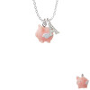 Resin Flying Pink Pig Crystal Initial - Sophia Necklace