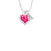 Hot Pink Giraffe Print Heart Crystal Initial - Sophia Necklace