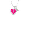 Hot Pink Giraffe Print Heart with Nurse Hat Crystal Initial - Sophia Necklace