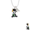 Resin Panda Bear Graduate Crystal Initial - Sophia Necklace
