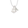 Anchor with Heart Crystal Initial - Sophia Necklace