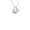 Heart with ''Baseball'' and AB Crystal Crystal Initial - Sophia Necklace