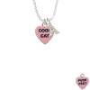 Acrylic Pink "Cool Cat / Purr Fect" Heart Crystal Initial - Sophia Necklace