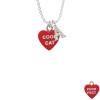 Acrylic Red "Cool Cat / Purr Fect" Heart Crystal Initial - Sophia Necklace