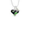 Lime Green Large Cheetah Print Heart Crystal Initial - Sophia Necklace