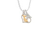 Two Tone Chihuahua Silhouette Heart Crystal Initial - Sophia Necklace