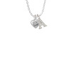 Mini 3-D ''Little Sister'' Heart Crystal Initial - Sophia Necklace