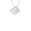 Lil Sister in Open Heart - 5/8'' Crystal Initial - Sophia Necklace