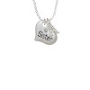 Large ''Sister'' Heart with Clear Crystal Crystal Initial - Sophia Necklace