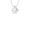 Westie Silhouette Heart Crystal Initial - Sophia Necklace