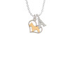 Two Tone Westie Silhouette Heart Crystal Initial - Sophia Necklace