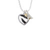 Zebra Print Heart with Nurse Hat Crystal Initial - Sophia Necklace