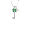 Translucent Green Lucky Four Leaf Clover Key Crystal Initial - Sophia Necklace