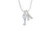 Mini Open Peace Heart Key Crystal Initial - Sophia Necklace