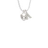 Small Heart Lock with Keyhole Crystal Initial - Sophia Necklace