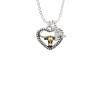 Gold Tone Longhorn in Rope Heart Crystal Initial - Sophia Necklace
