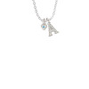 Mini March - Hot Blue Crystal Heart Crystal Initial - Sophia Necklace