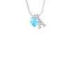 Hot Blue Crystal Heart Crystal Initial - Sophia Necklace