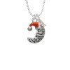 Small Crescent Moon Santa Crystal Initial - Sophia Necklace