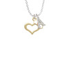 Gold Tone Open Heart with Nurse Hat Crystal Initial - Sophia Necklace
