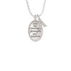 Give Me Courage Strength Wisdom Medallion Crystal Initial - Sophia Necklace