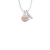 Mini Pink Softball or Baseball Crystal Initial - Sophia Necklace